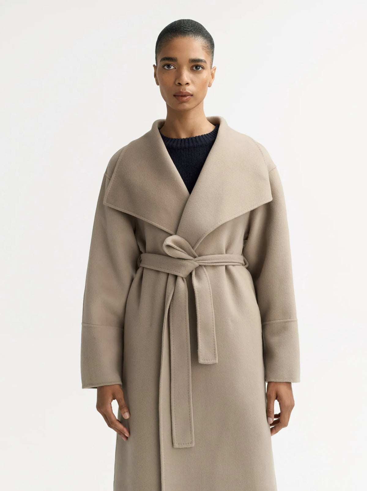 Coat Long in Dark Sand