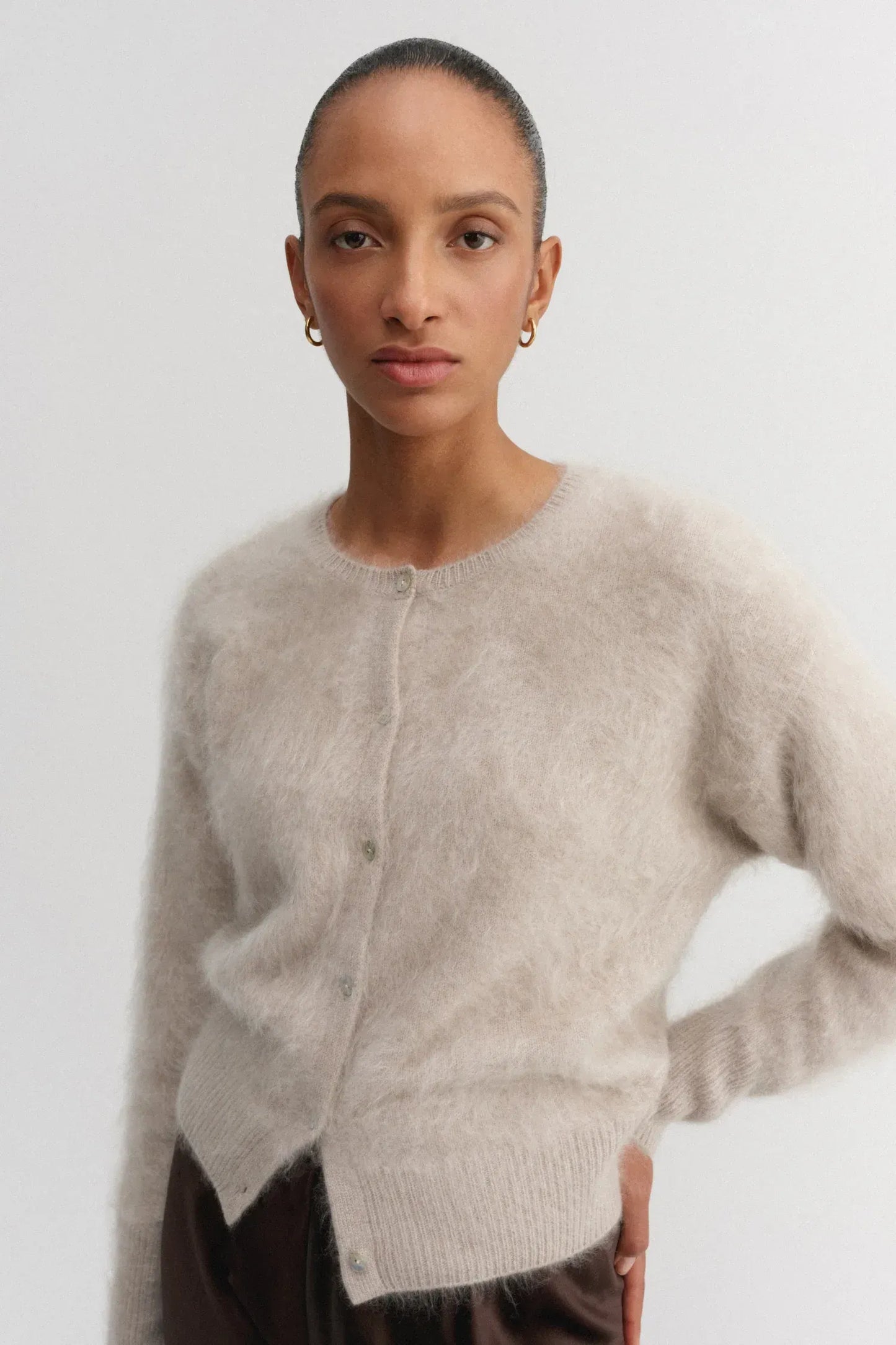 Cardigan Coco Brushed in Taupe