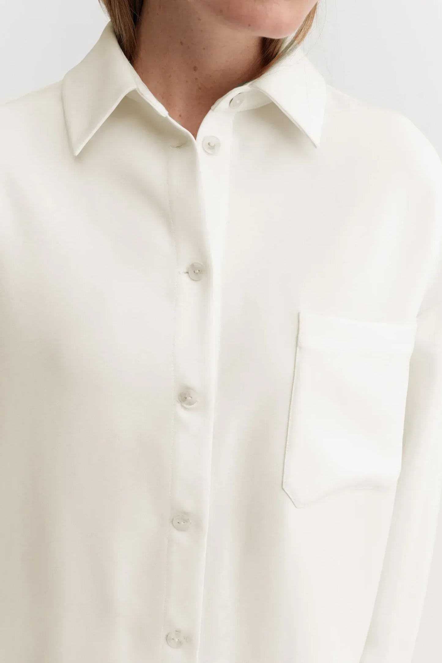 Shirt Finn Crepe in Cream White