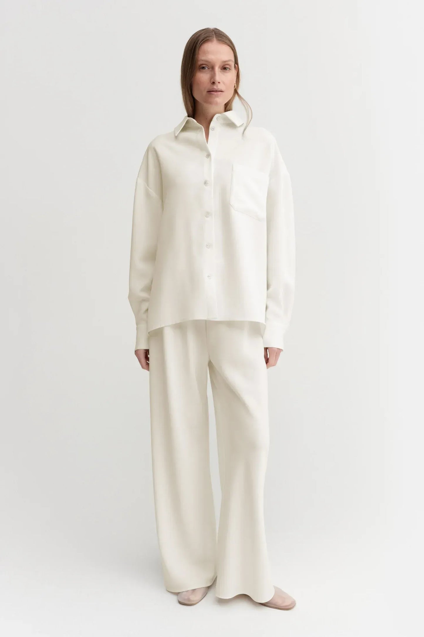 Shirt Finn Crepe in Cream White