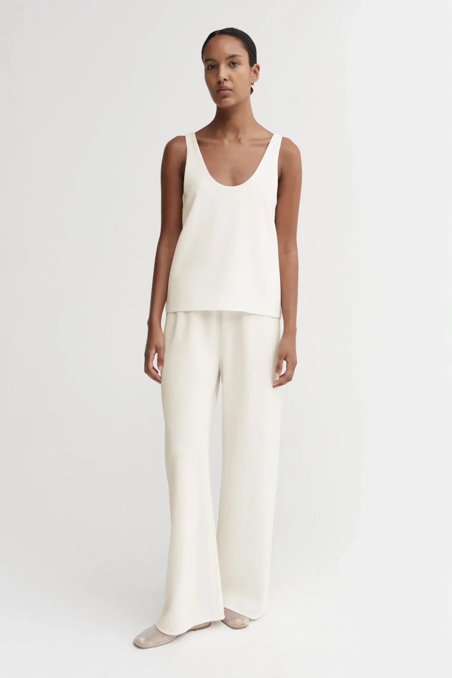 Top Romy Crepe in Cream White
