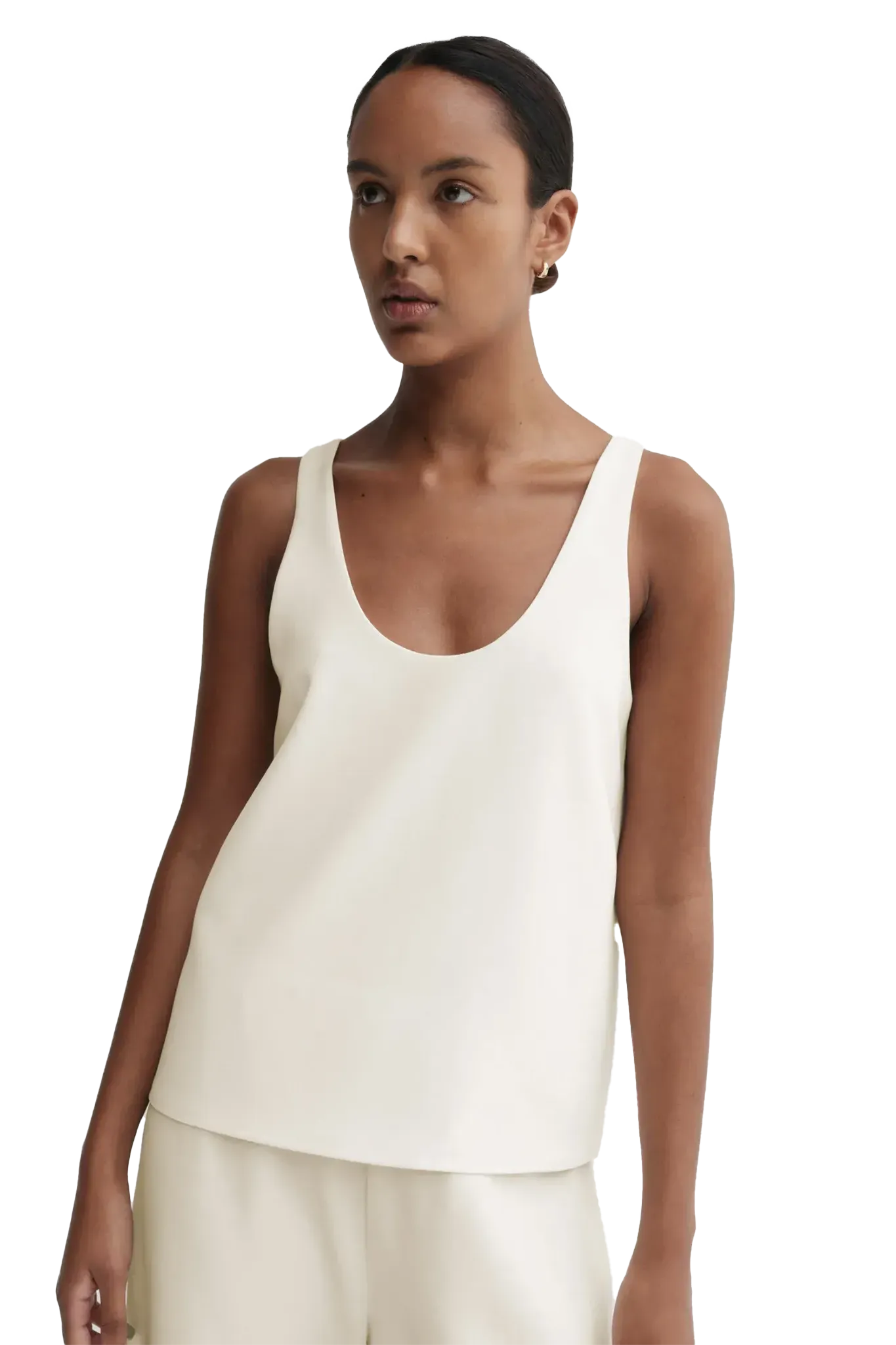 Top Romy Crepe in Cream White