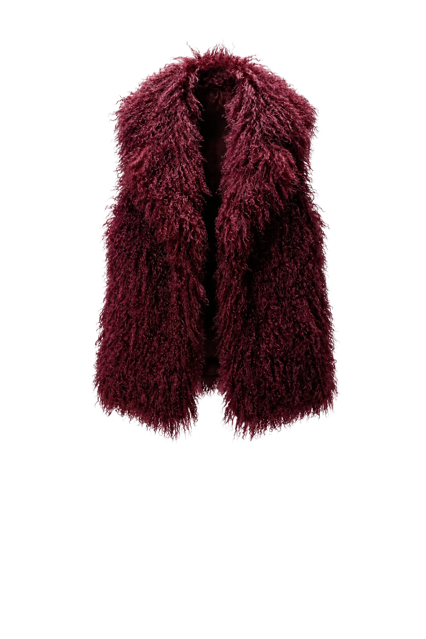 Weste Faux Fur in Bordeaux