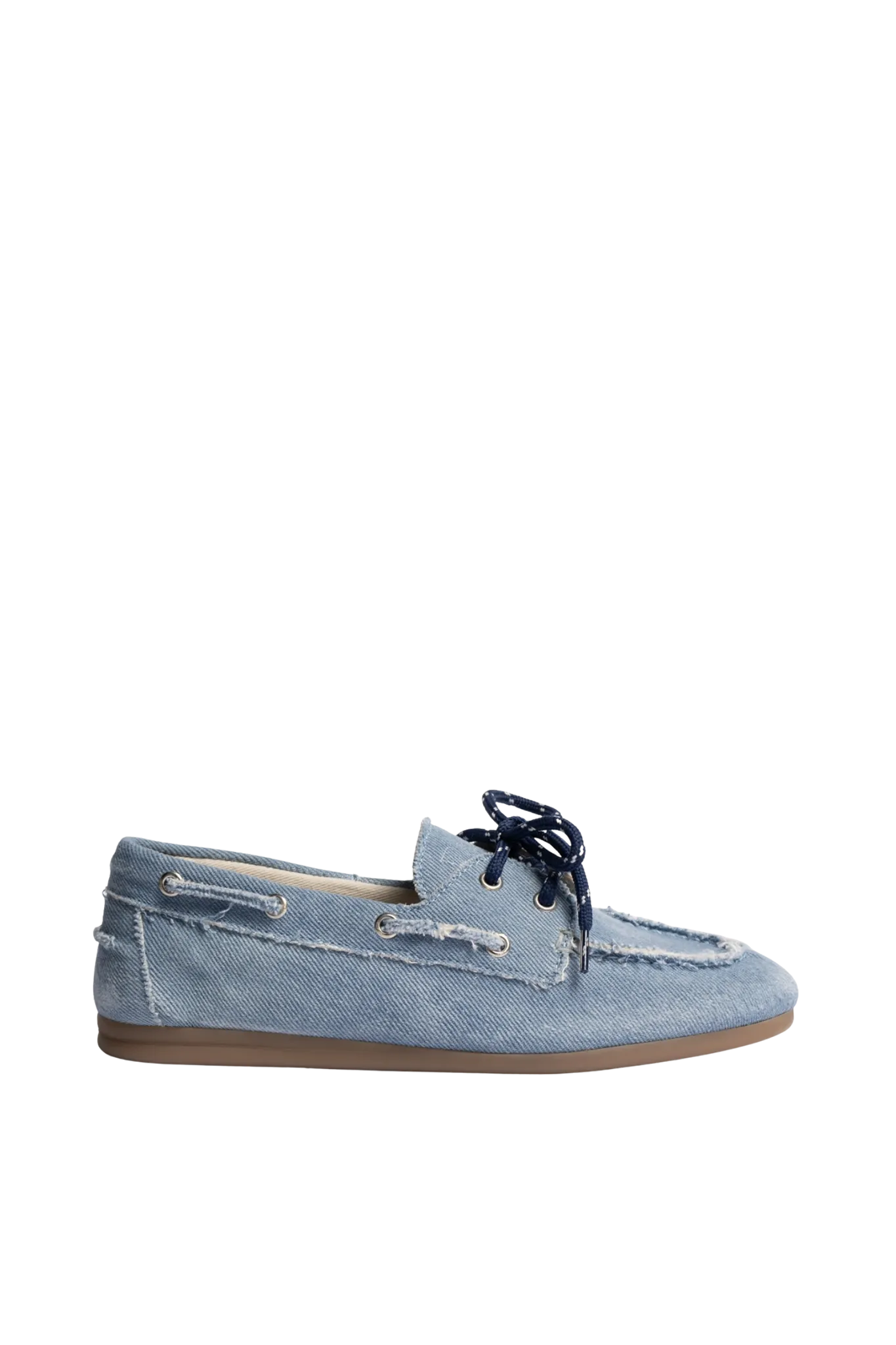 Boat Loafer Brushed Denim in Light Blue