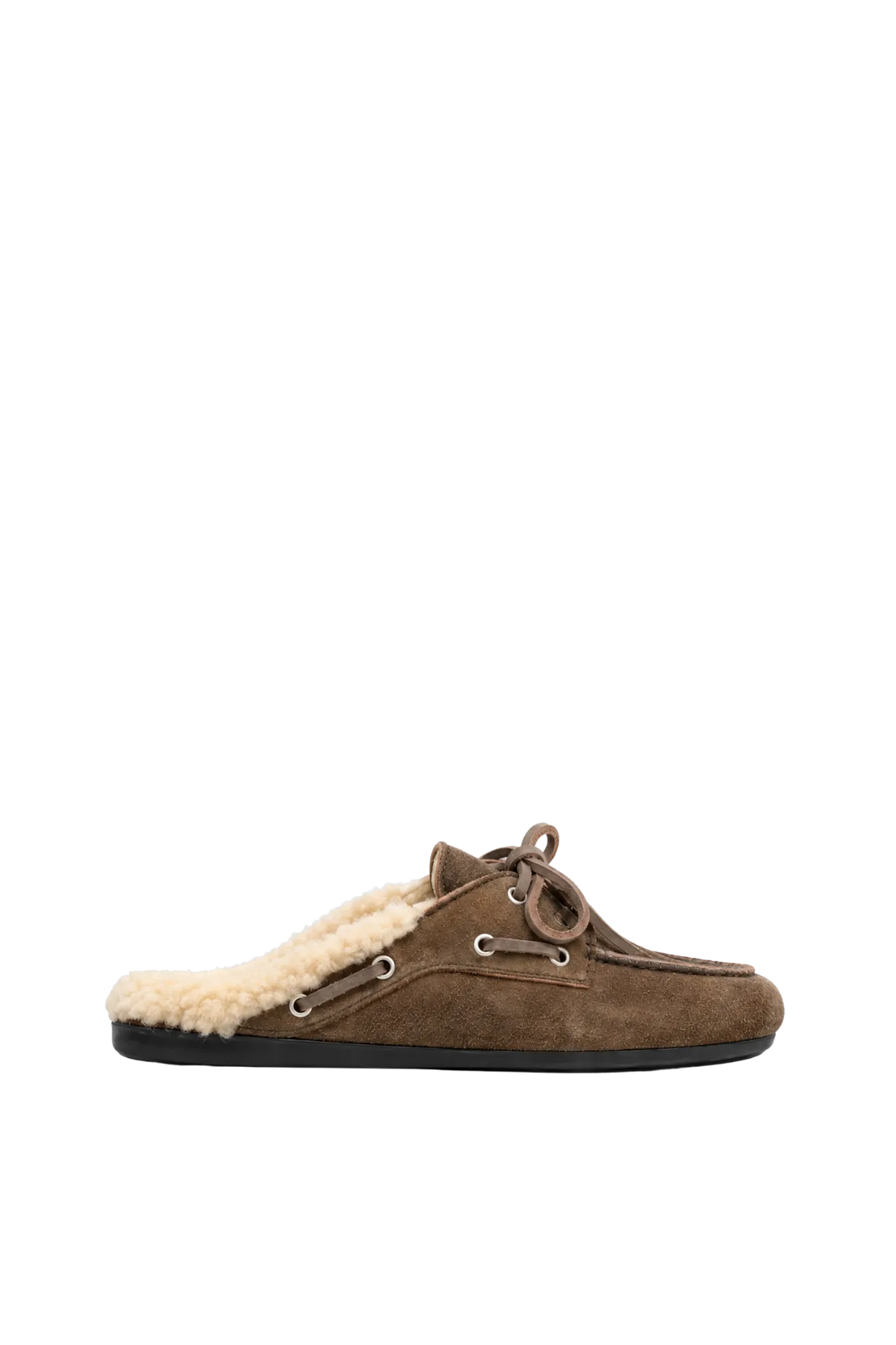 Boat Loafer Mule Fur Brushed in Daytona Grey