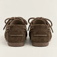 Boat Loafer Wrinkle Brushed Suede in Dark Brown