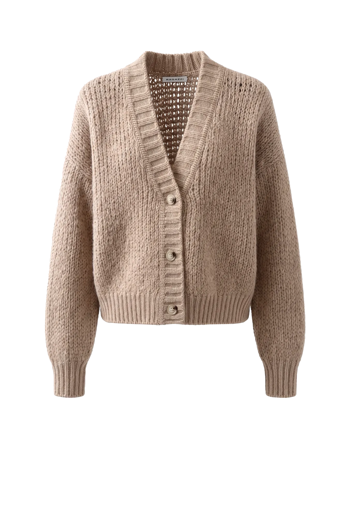 Cardigan Cropped V-Neck in Mid Natural