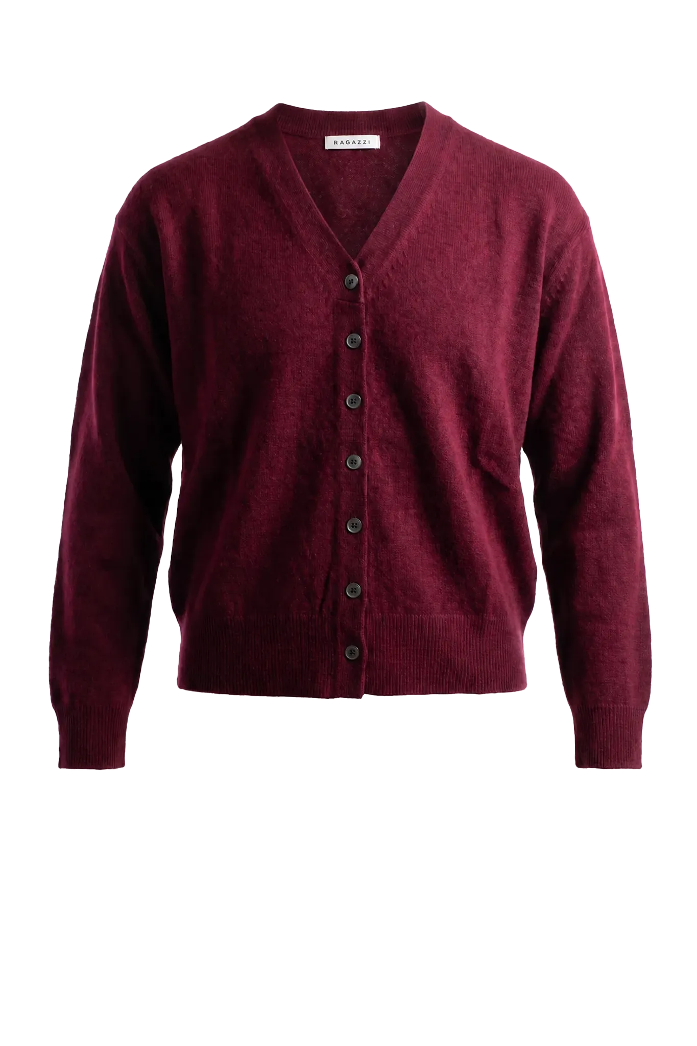 Cashmere Cardigan V-Neck in Bordeaux