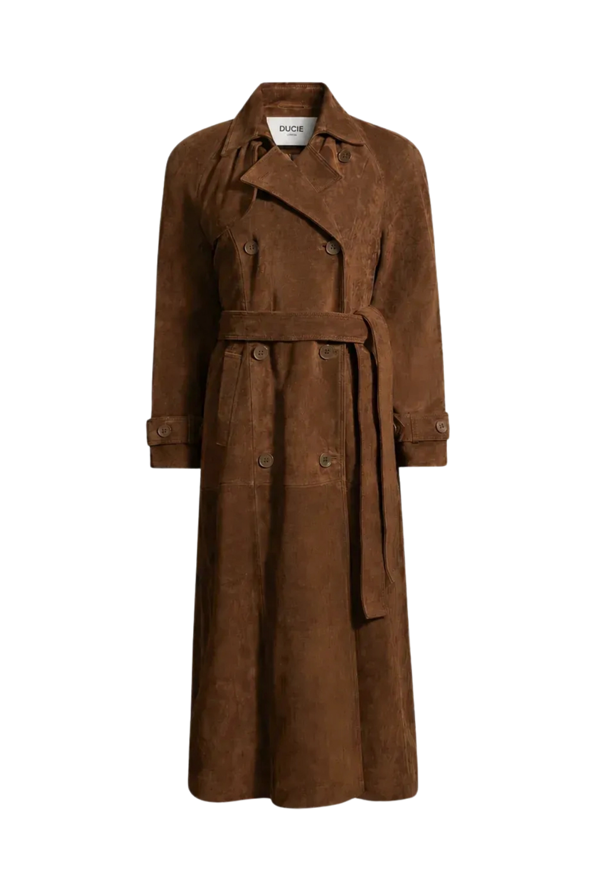 Leder-Trenchcoat Corrin in Coco
