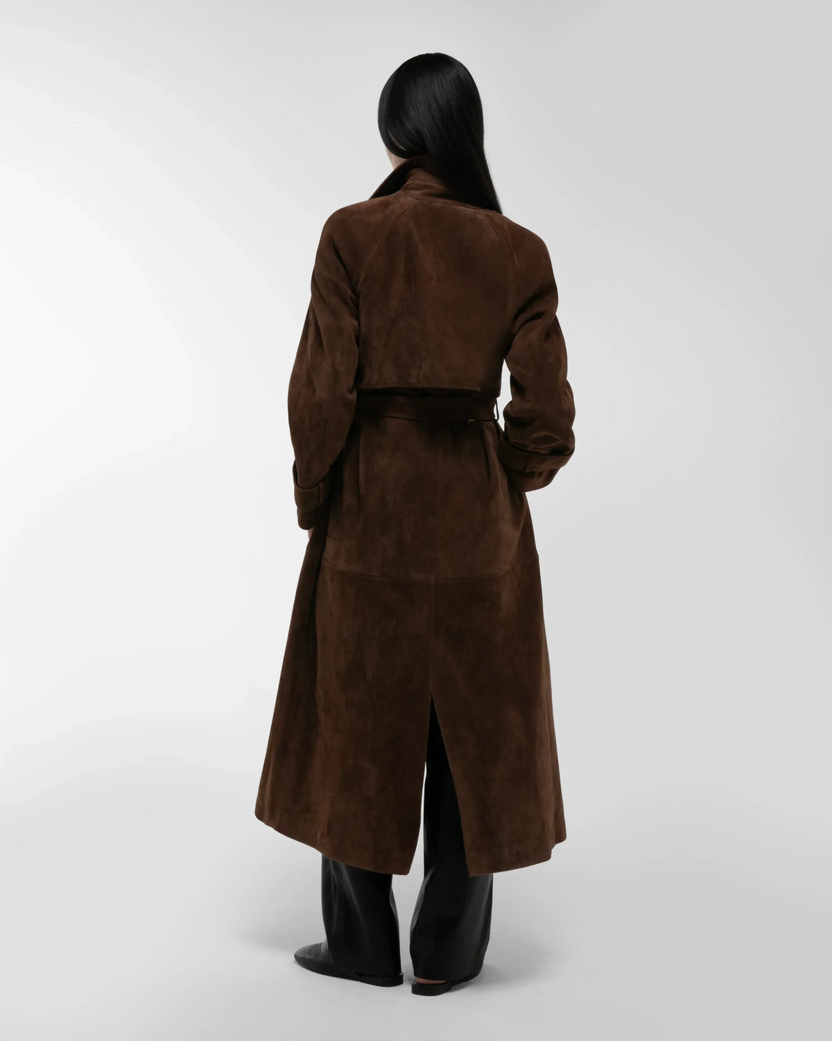 Leder-Trenchcoat Corrin in Coco
