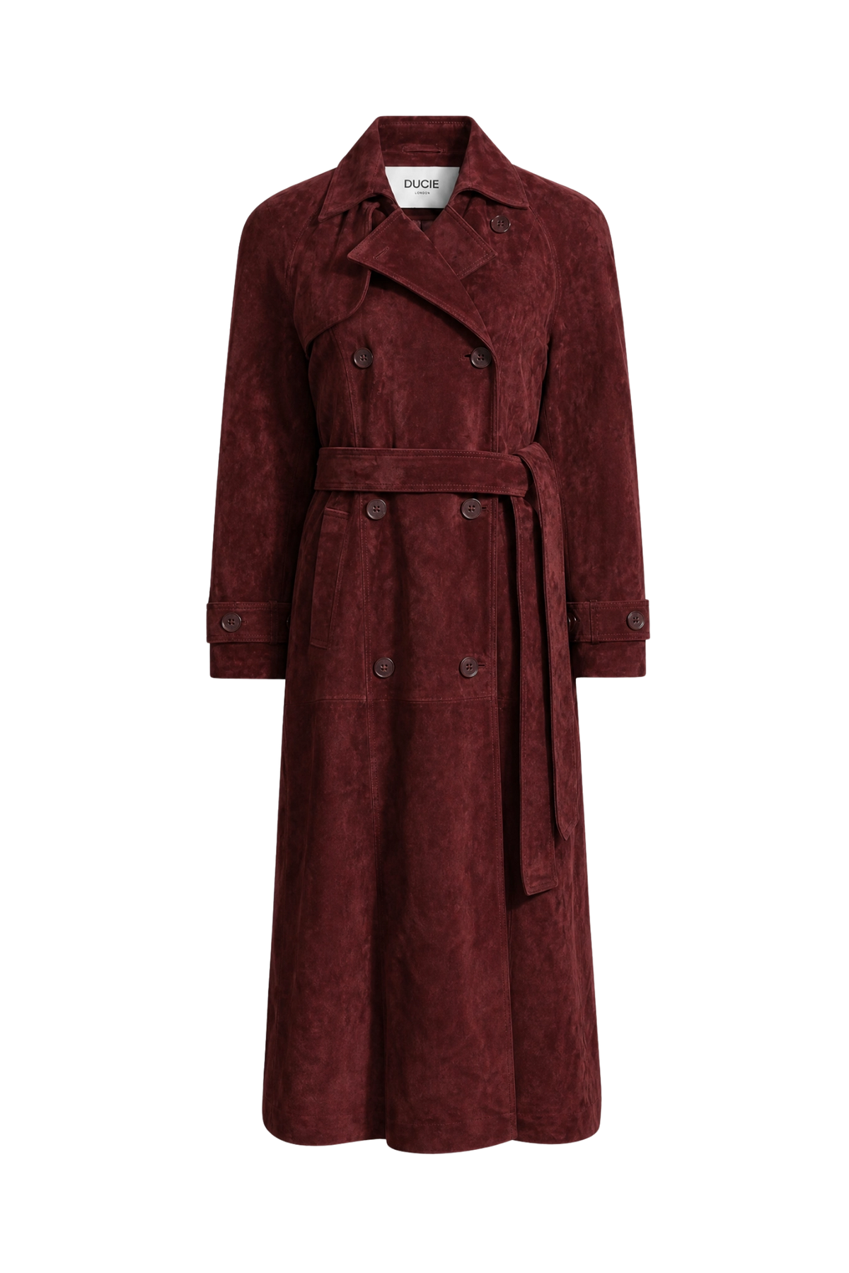 Leder-Trenchcoat Corrin in Warm Brick