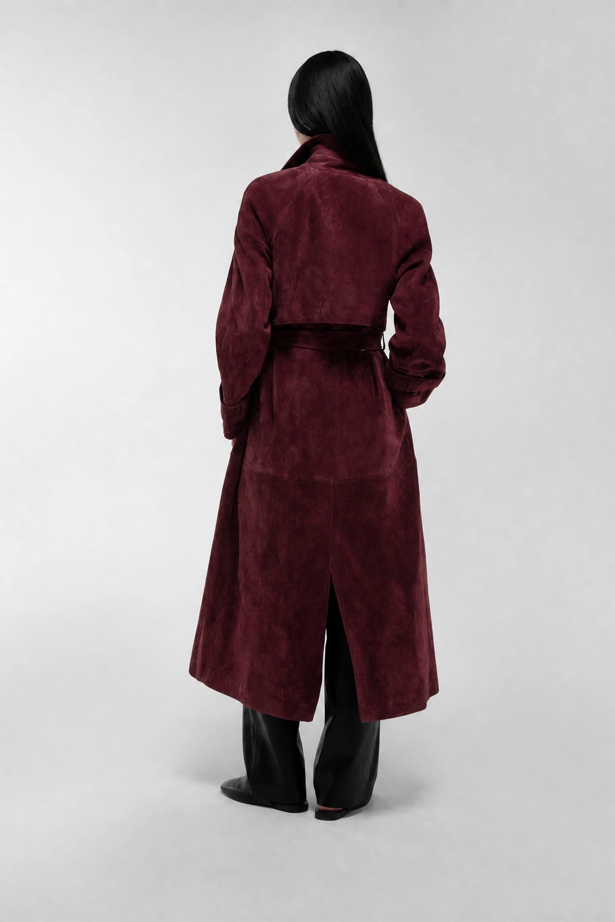Leder-Trenchcoat Corrin in Warm Brick