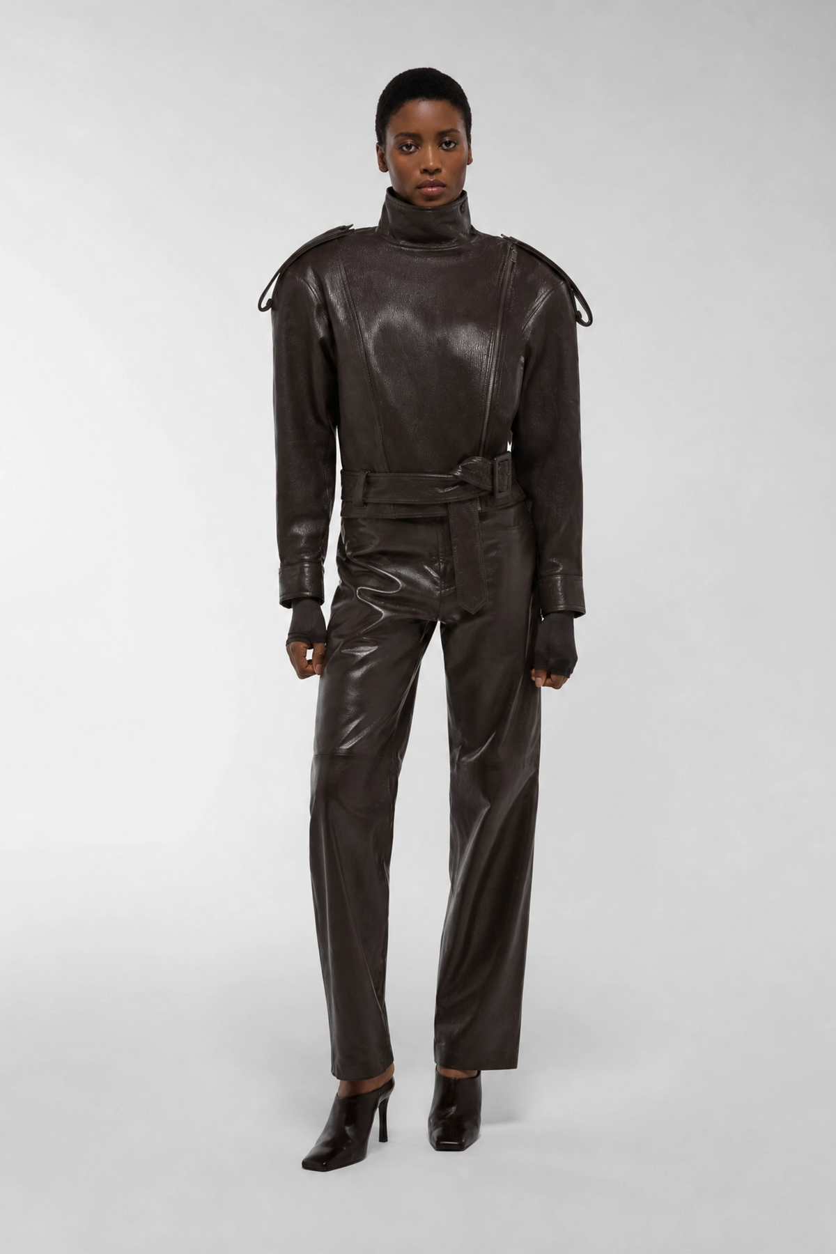 Lederjacke Serpa in Bitter Chocolate