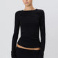 Longsleeve Fitted Top in Black