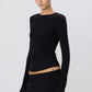 Longsleeve Fitted Top in Black