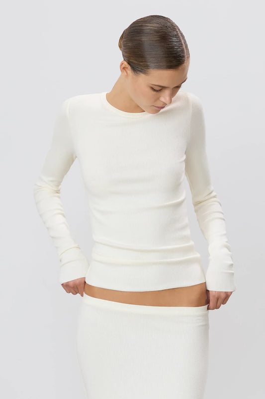 Longsleeve Fitted Top in Cream