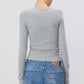 Longsleeve Fitted Top in Heather Grey