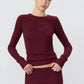 Longsleeve Fitted Top in Oxblood