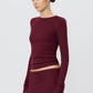 Longsleeve Fitted Top in Oxblood