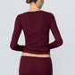 Longsleeve Fitted Top in Oxblood