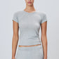 Shirt Fitted Crewneck Short Sleeve in Heather Grey