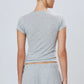 Shirt Fitted Crewneck Short Sleeve in Heather Grey