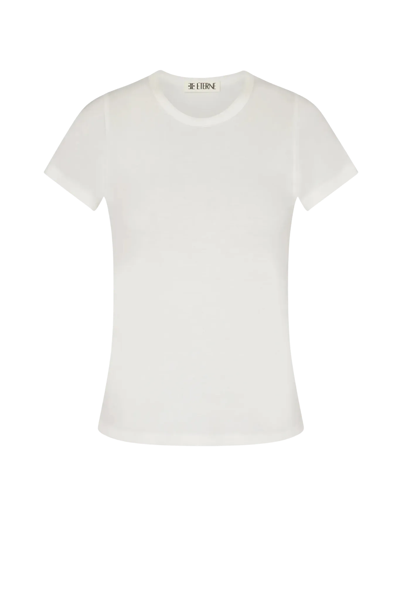 Shirt Fitted Crewneck Short Sleeve in Ivory