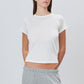 Shirt Fitted Crewneck Short Sleeve in Ivory