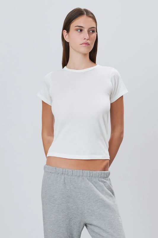 Shirt Fitted Crewneck Short Sleeve in Ivory