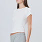 Shirt Fitted Crewneck Short Sleeve in Ivory