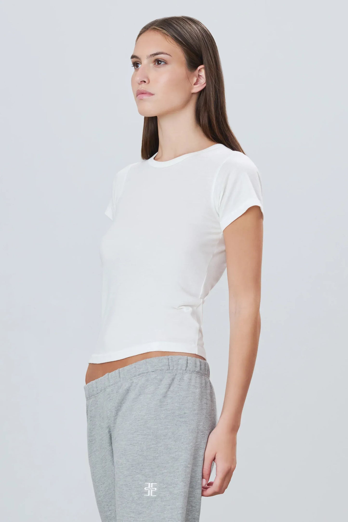 Shirt Fitted Crewneck Short Sleeve in Ivory