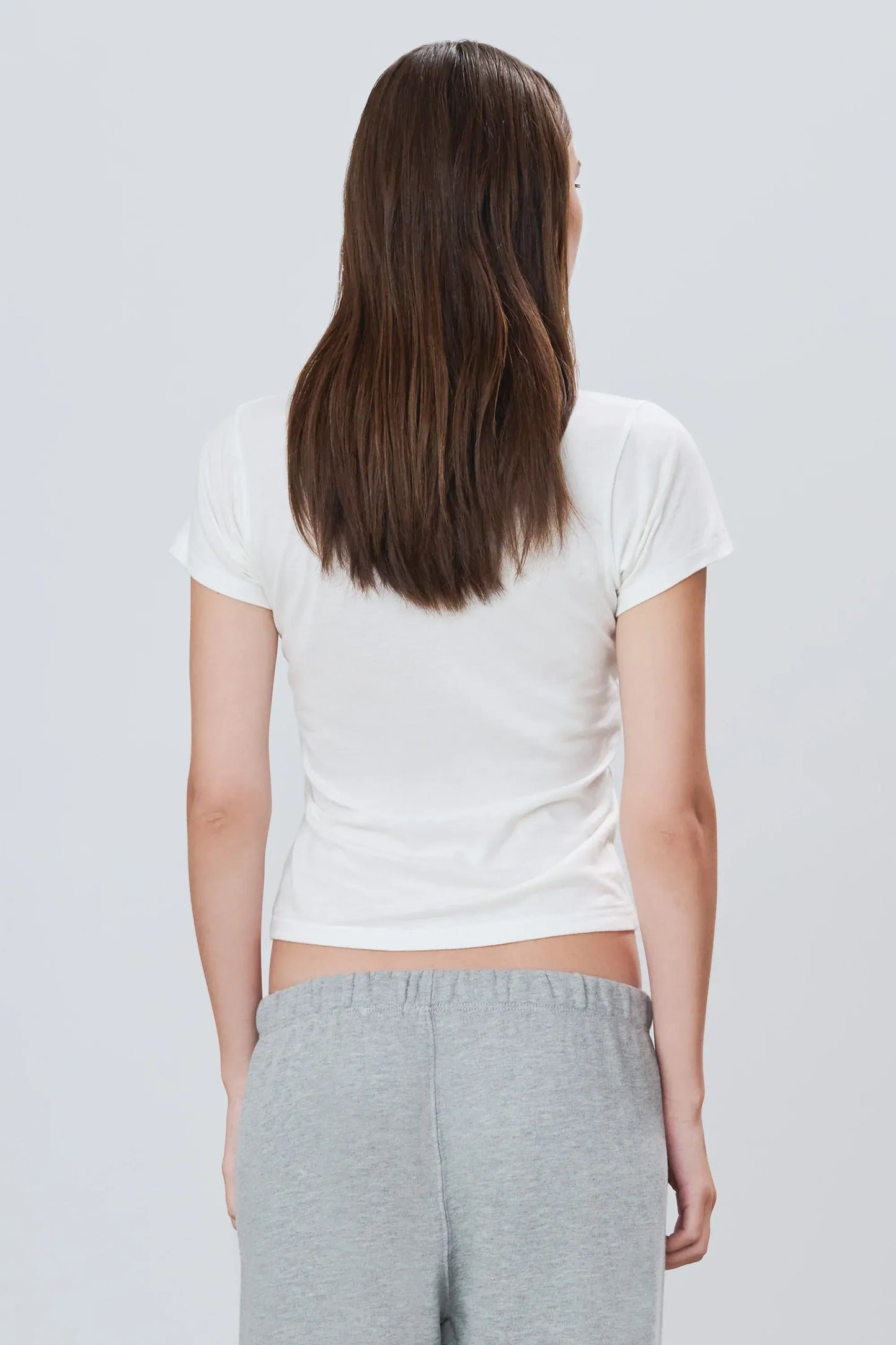 Shirt Fitted Crewneck Short Sleeve in Ivory