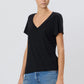 Shirt V-Neck in Black