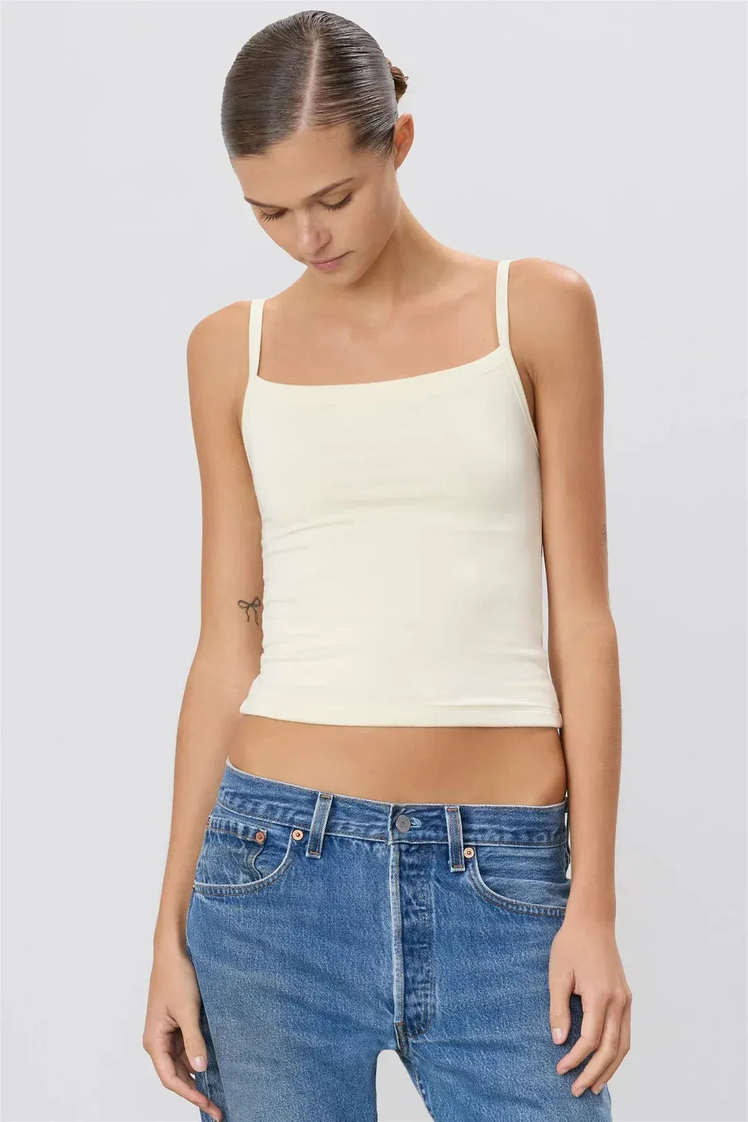 Top 90's Tank in Cream