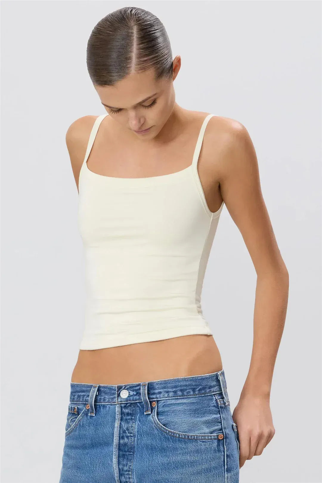 Top 90's Tank in Cream