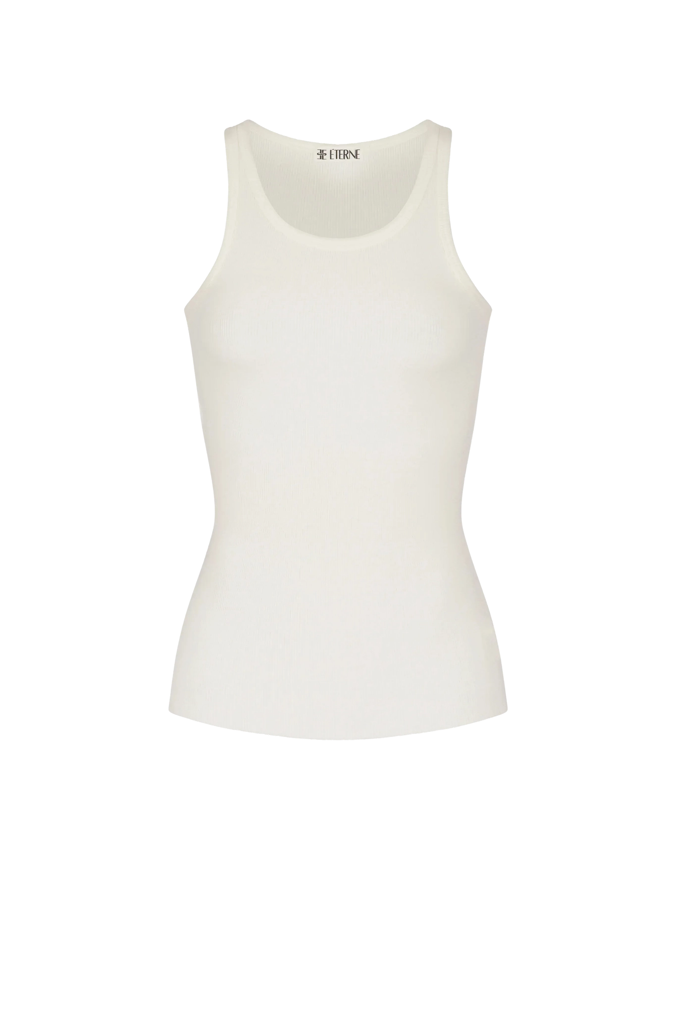 Top High Neck Fitted Tank in Cream