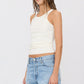 Top High Neck Fitted Tank in Cream