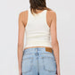 Top High Neck Fitted Tank in Cream