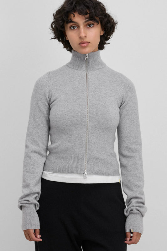 Zip Sweater n°302 Lemon in Grey