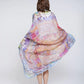 Oversized scarf Florence Map in blue