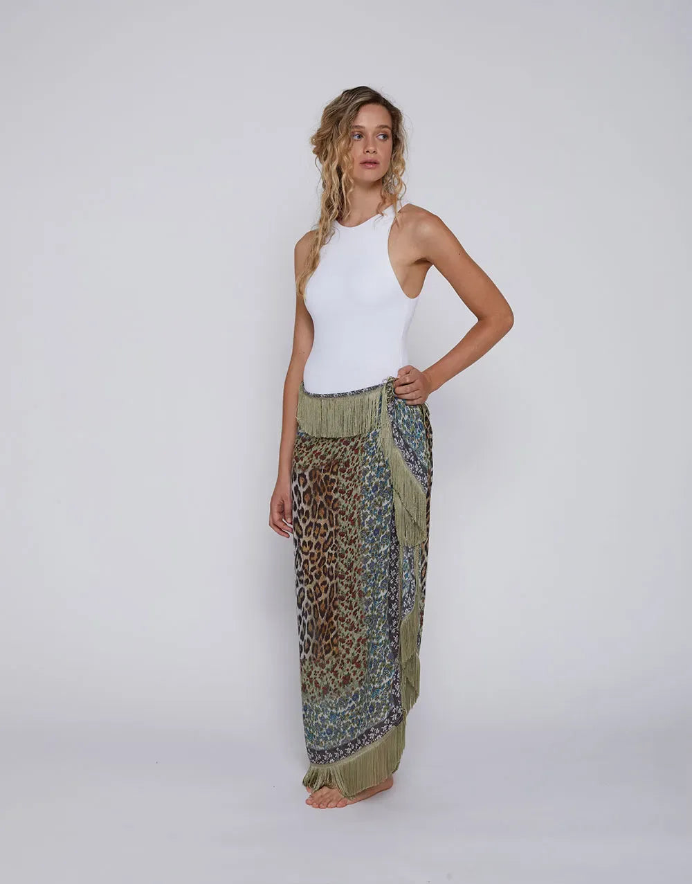 Oversize scarf minimal in brown