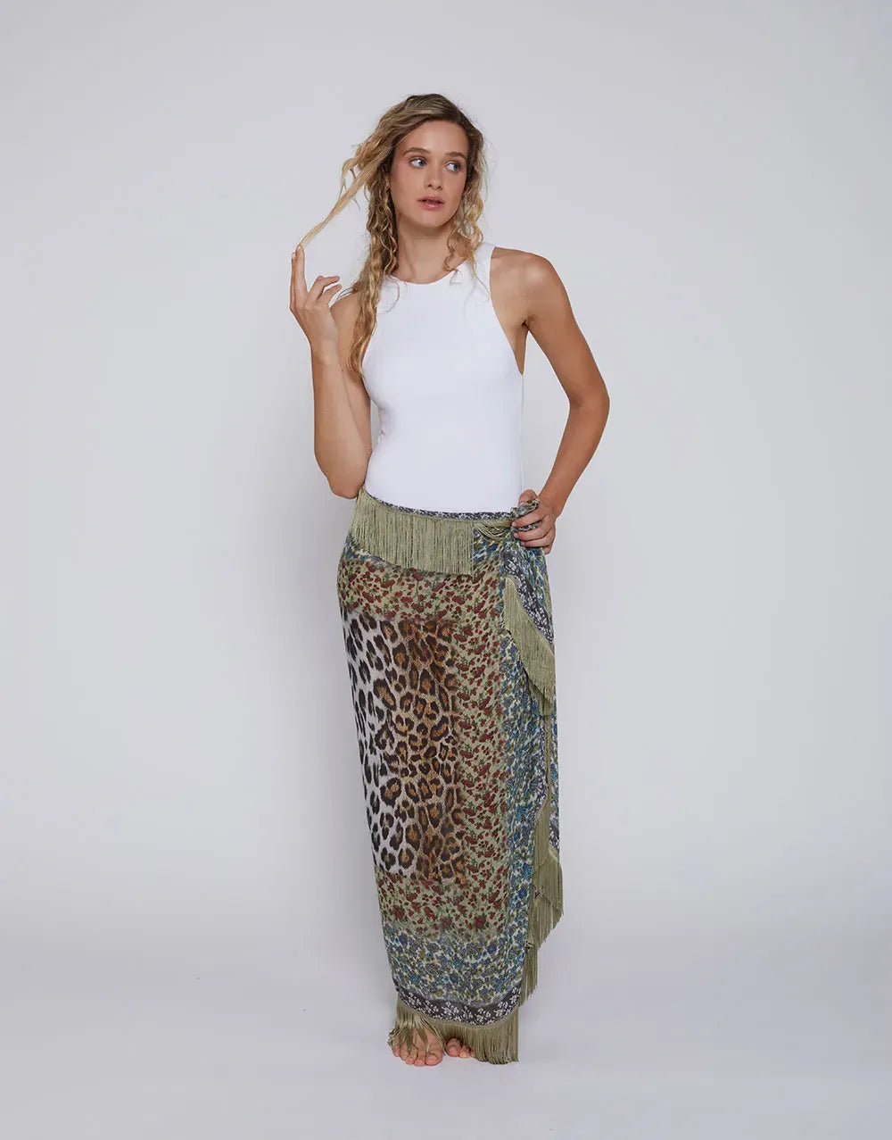 Oversize scarf minimal in brown