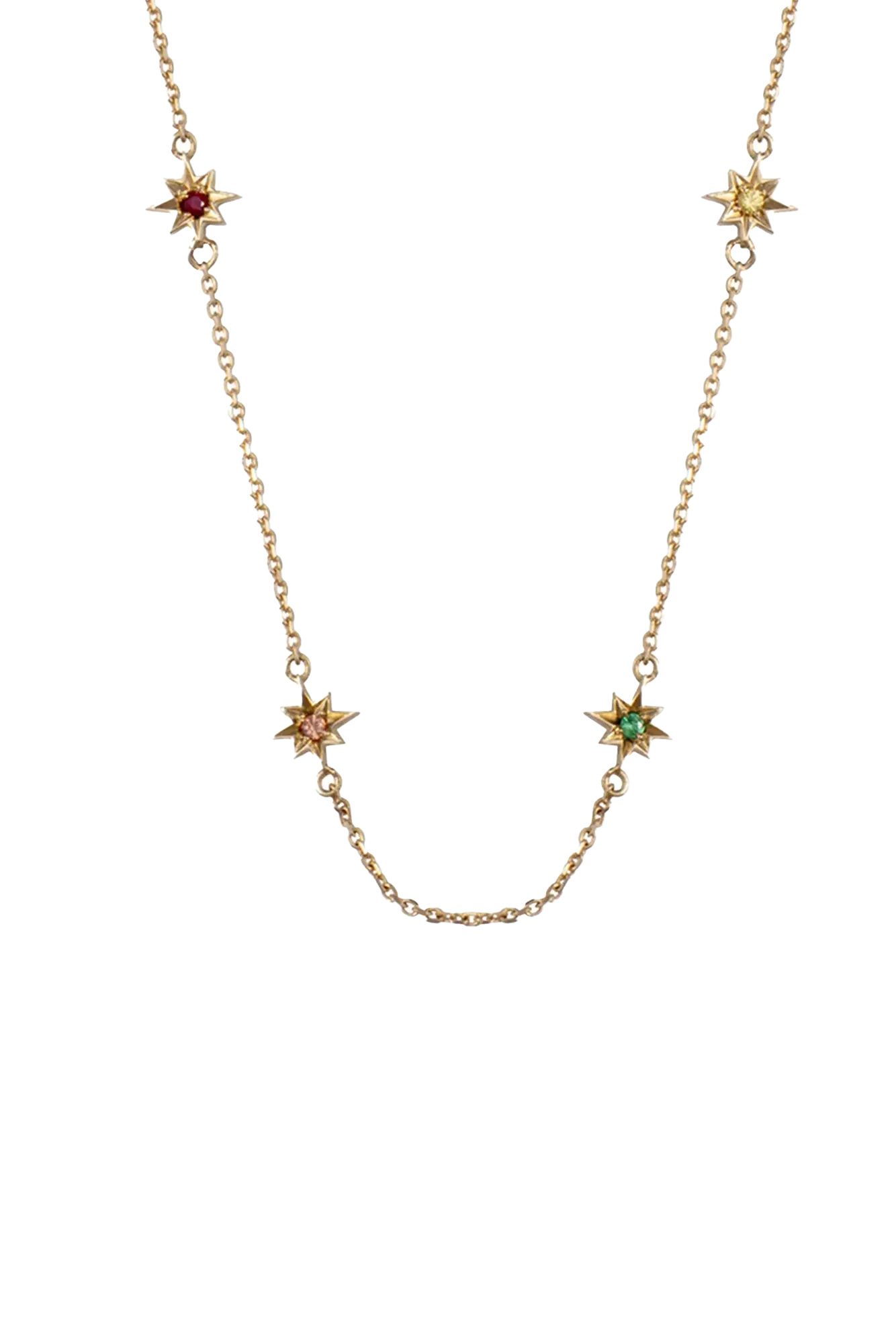 Necklace Multisoleils de Couleurs in 14K gold