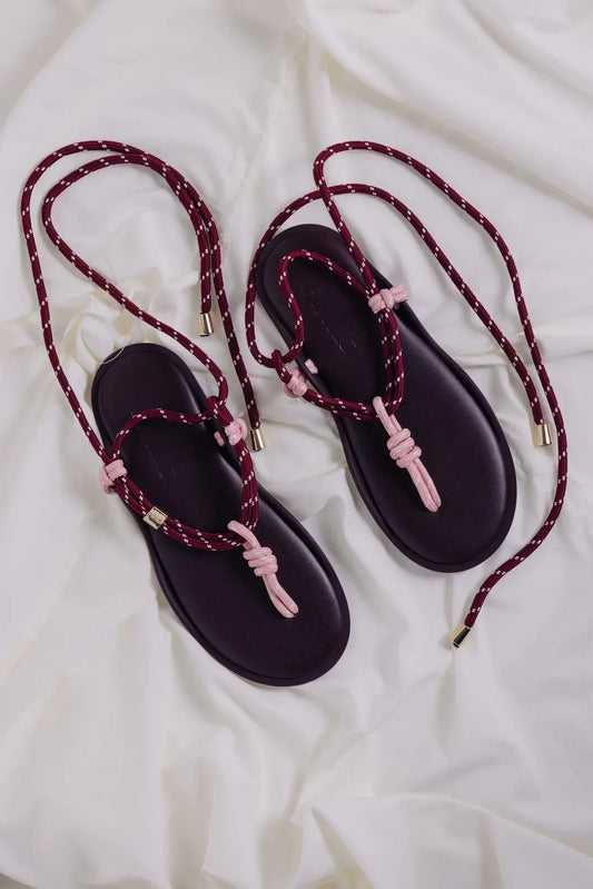 Sandalen Flò Twin in Bordeaux Silver Pink