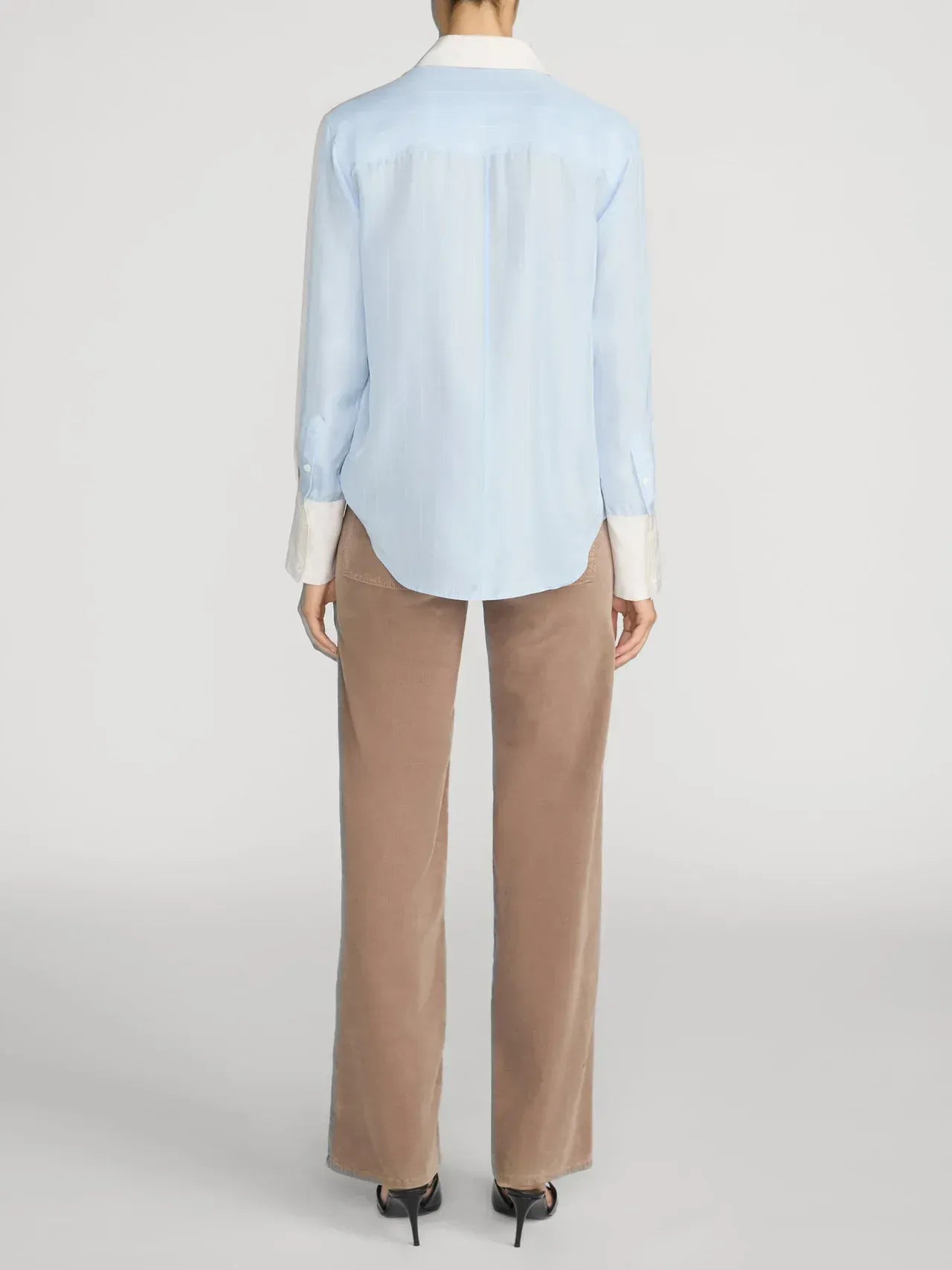 Hose Le Slim Palazzo Modernist Pocket Corduroy in Soft Taupe