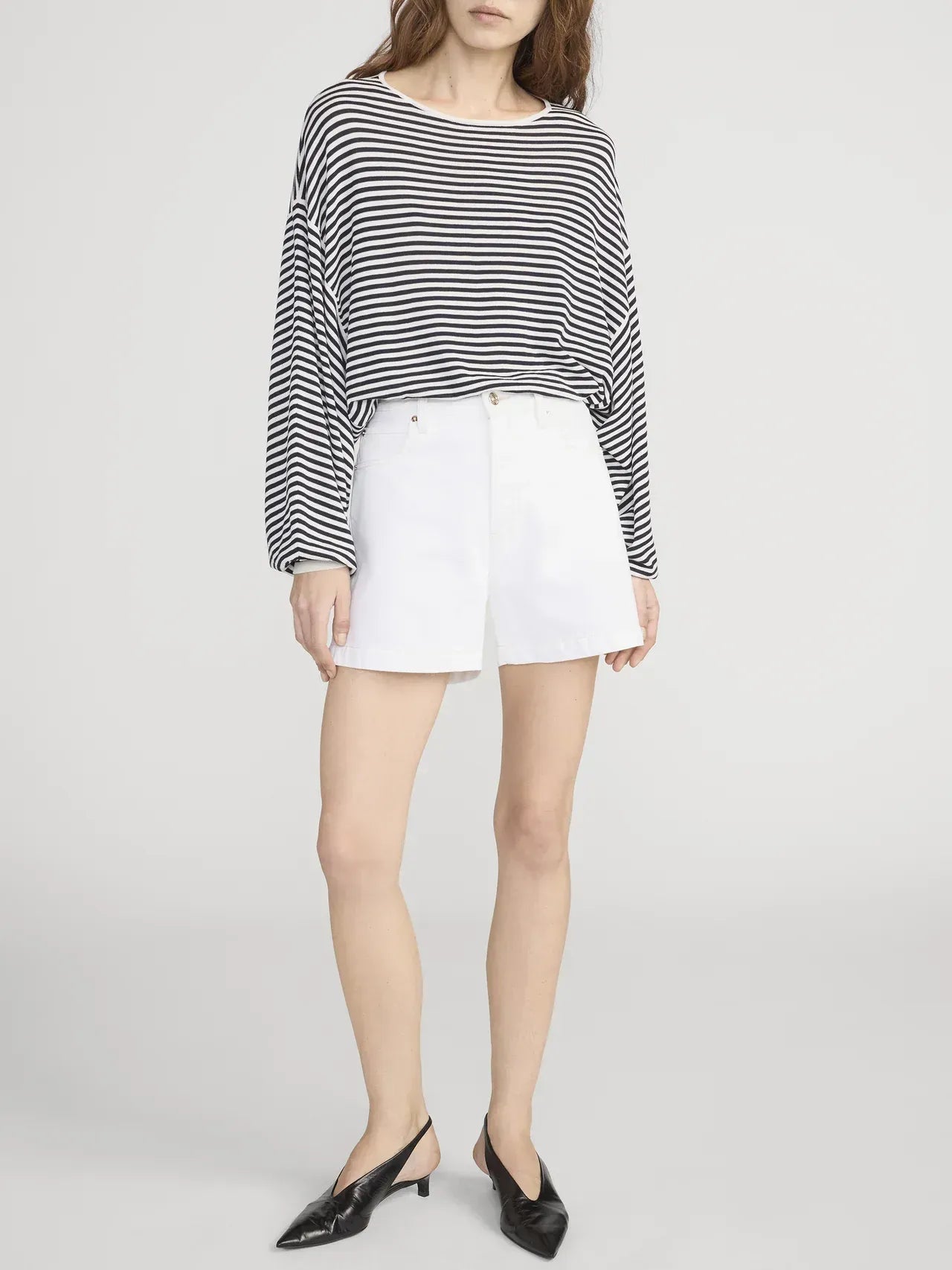 Pullover The Striped Slouchy in Cream Multi