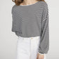 Pullover The Striped Slouchy in Cream Multi