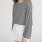 Pullover The Striped Slouchy in Cream Multi