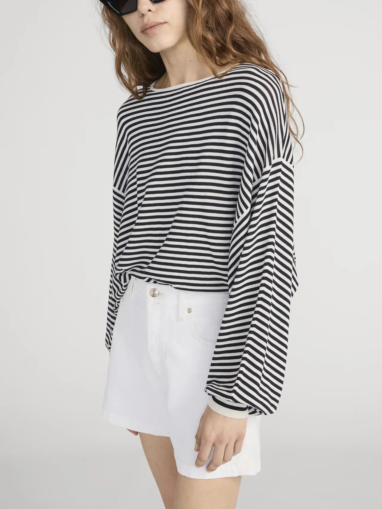 Pullover The Striped Slouchy in Cream Multi