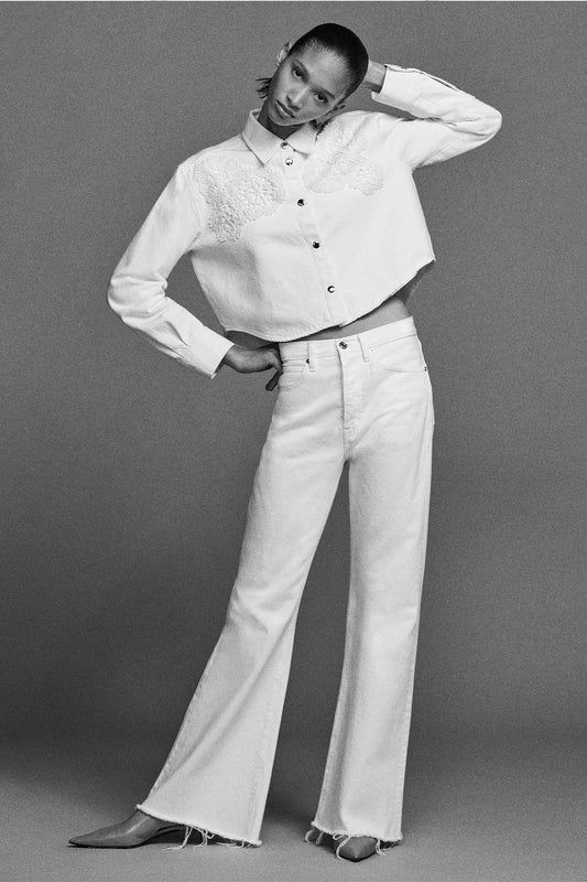 Jeans The Lax in White Raw Fray
